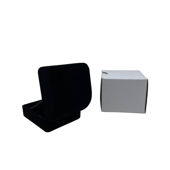 Set of 6 Black Flocked Earring Gift Boxes Jewelry Box New - Picture 6 of 6